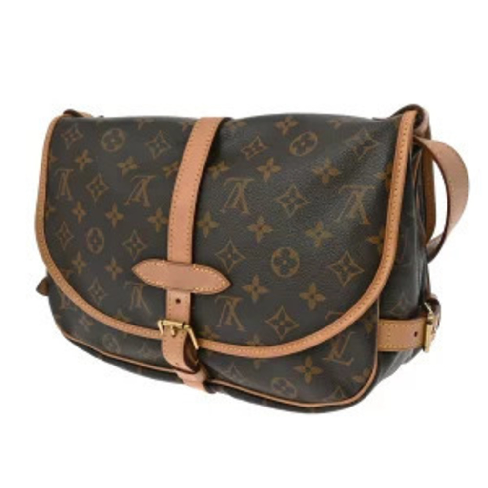 Louis Vuitton Brown Bag Saumur Canvas Shoulder Monogram